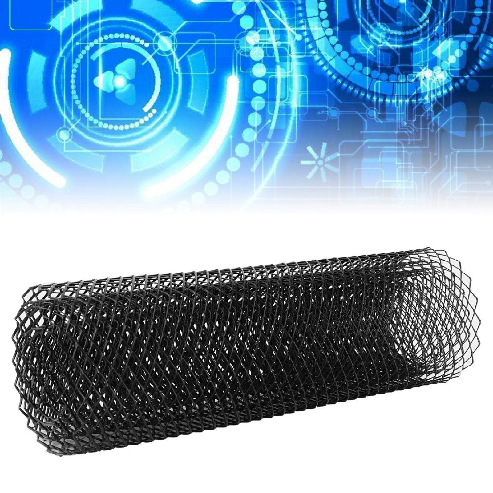 Griglia per auto, nera per auto, 120 x 40, Dioche 8 x 16 mm, in lega di alluminio, griglia per auto, griglia a rete per paraurti e paraurti rombico, universale