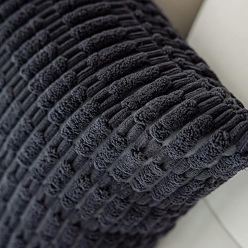 Miniatura 3 de Kevin Textile - Juego de 2 fundas de almohada decorativas de pana de 18 x 18 pulgadas, suaves, estilo bohemio, a rayas, decoración moderna del hogar