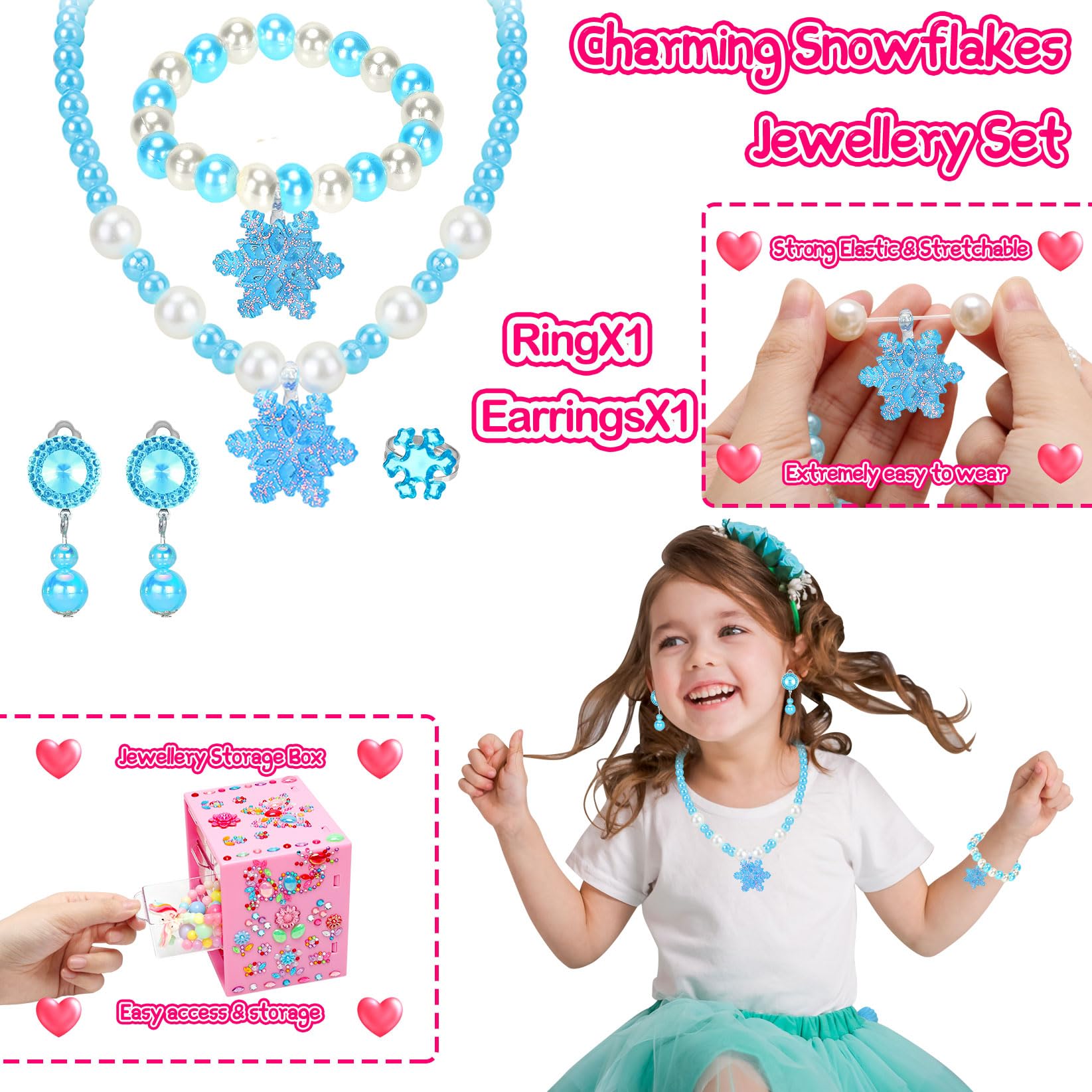Juguetes de joyería para niñas, juguetes para niñas de 6 a 8 años, encantadores anillos, aretes, juguete para niñas de 3, 4, 5, 6, 7 años, juguete de princesa para disfrazarse, Halloween 5