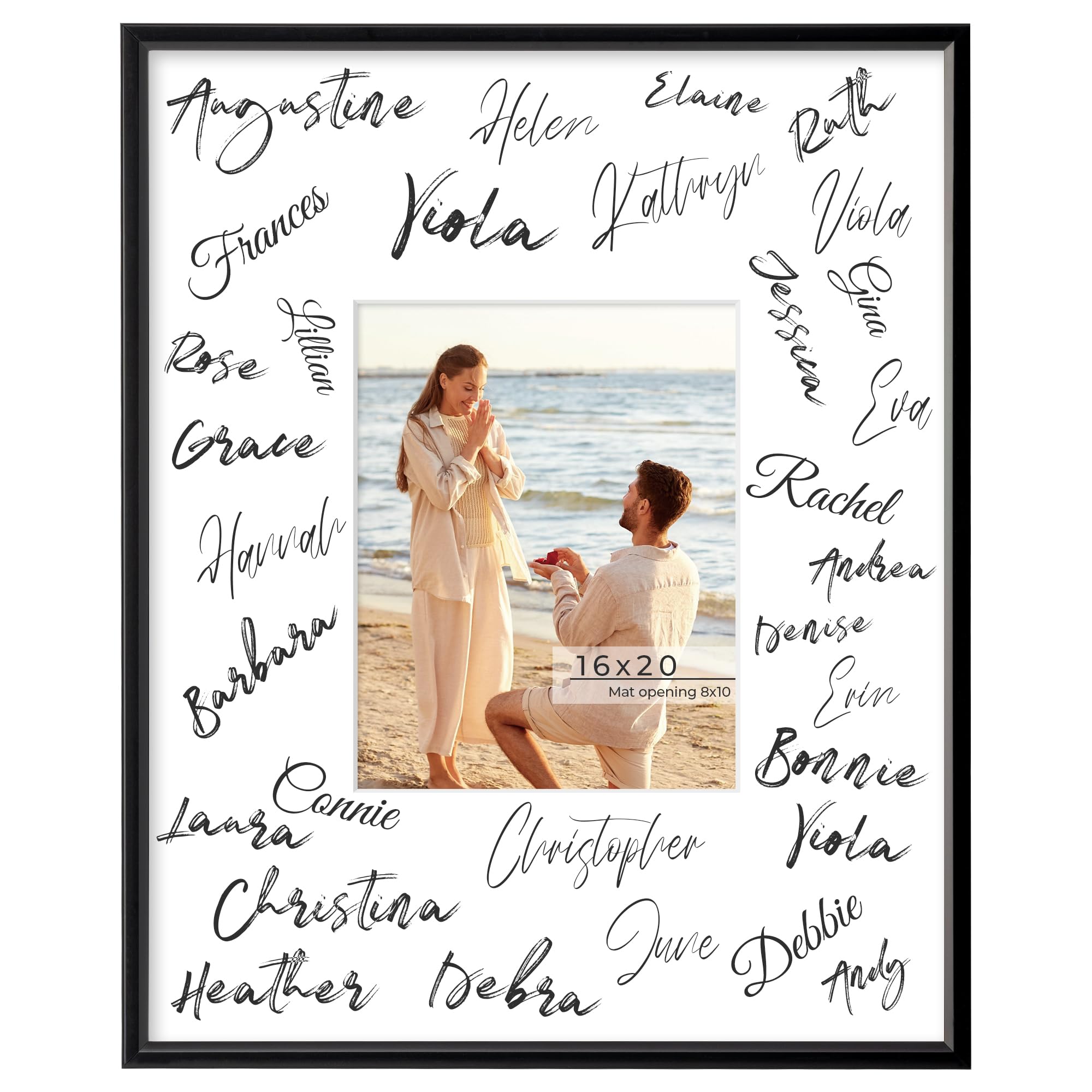 Axeman 16x20 Signature Picture Frame, Graduation Frame Board with 8x10 Photo White Mat for Wedding Graduation, Black Frame for Wall or Tabletop Display โ image 1