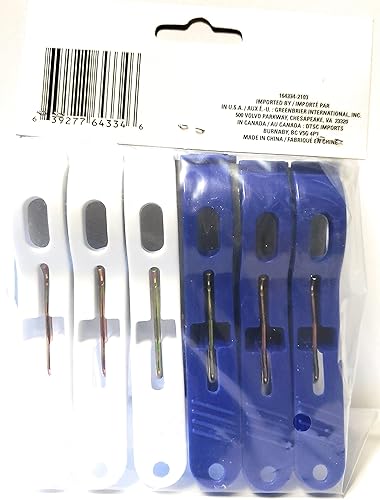 Miniatura 2 de 1 paquete de 6 pinzas de plástico jumbo