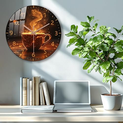 Miniatura 4 de Reloj de pared de madera marrón silencioso retro para decoración de cocina, 10 pulgadas, redondo, funciona con pilas, reloj de pared de madera