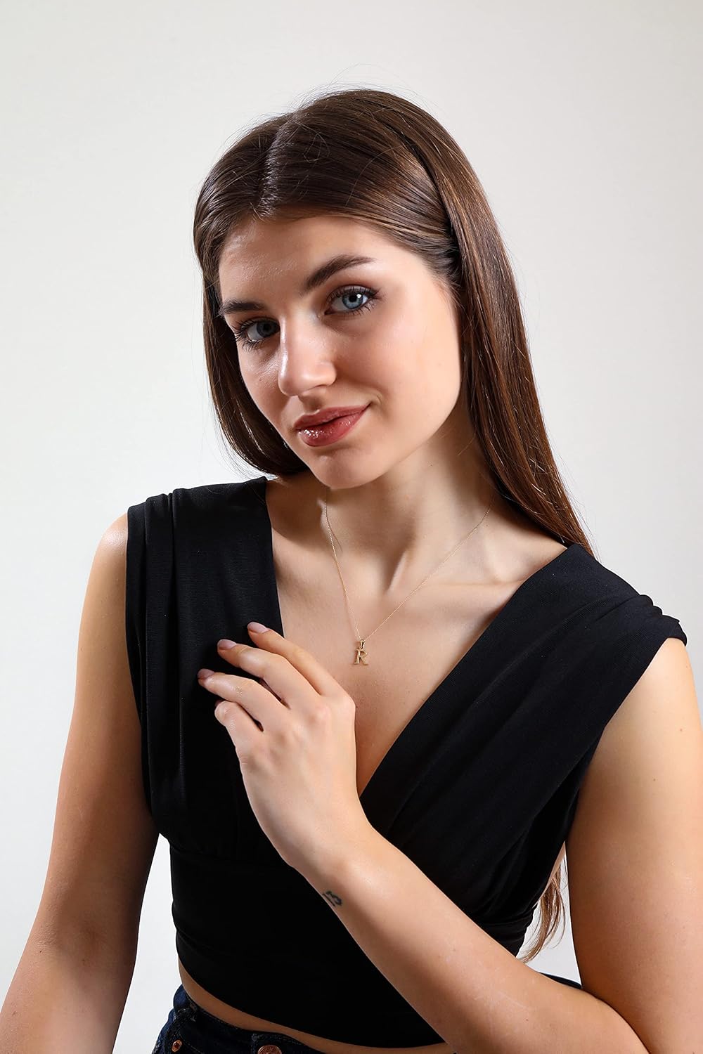 Wish Carat 100% 14k Real Gold Necklace for Women | Dainty Charm Alphabet Name Letter Initial Necklaces for Women | Custom Pendant Jewelry for Her | Birthday Gifts for Women & Girls | 18''