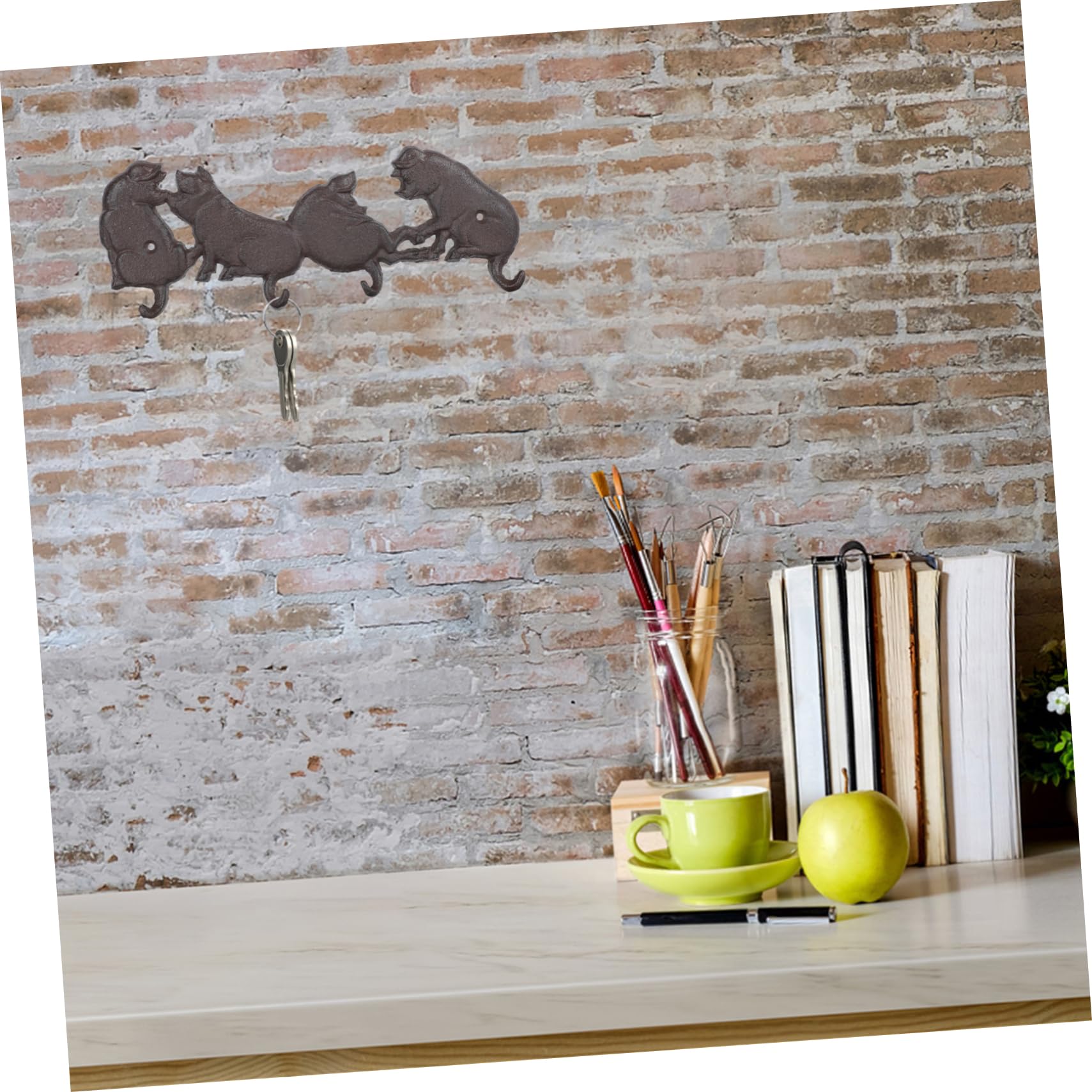 MAGICLULU Gancho de Pared Práctico y Decorativo de Hierro Diseño Rústico de Cerdo Americano para Colgar Ropa y Bolsos Hogar o Detrás Puerta