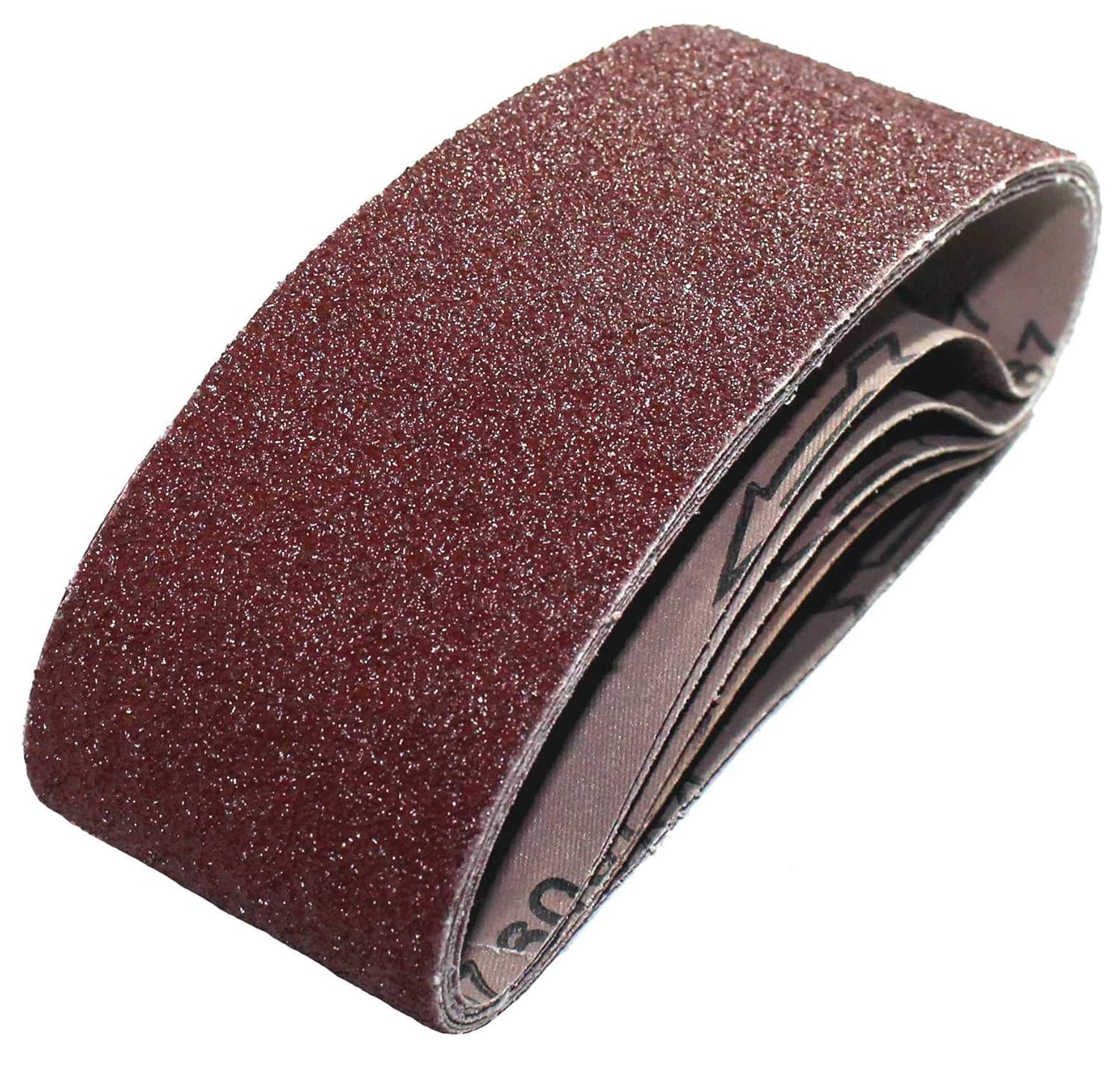 Goodway Nastri abrasivi 75 x 533 mm, 10 pezzi, grana 120, carta vetrata per levigatrice a nastro, per legno e metallo