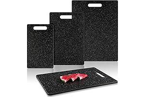 Plastic Cutting Board Set of 3, Black Kitchen Cutting Boards