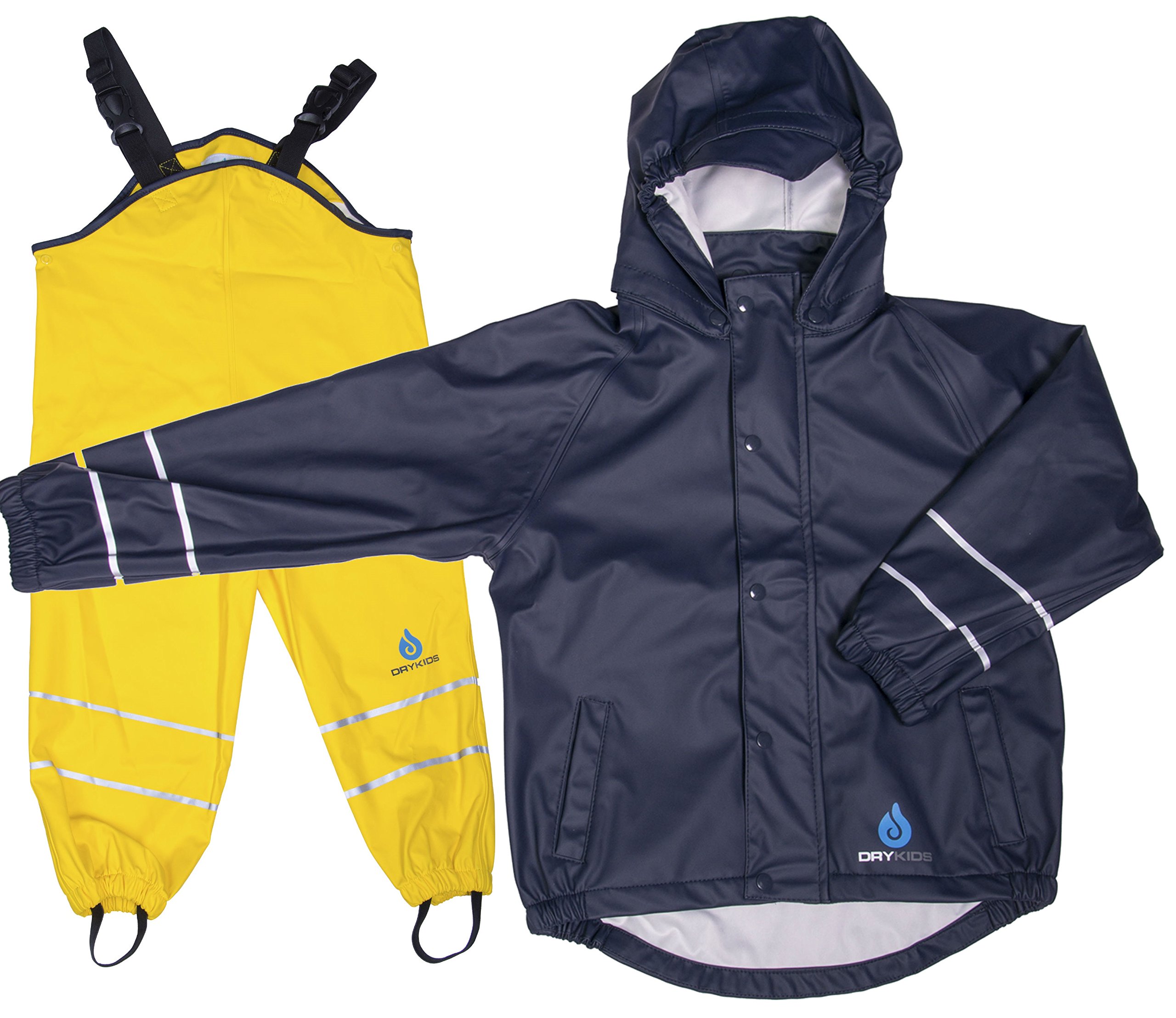 Dry Kids Navy / Yellow Childrens Pu Jacket & Dungarees Set Nav/Yel 9/10Yrs