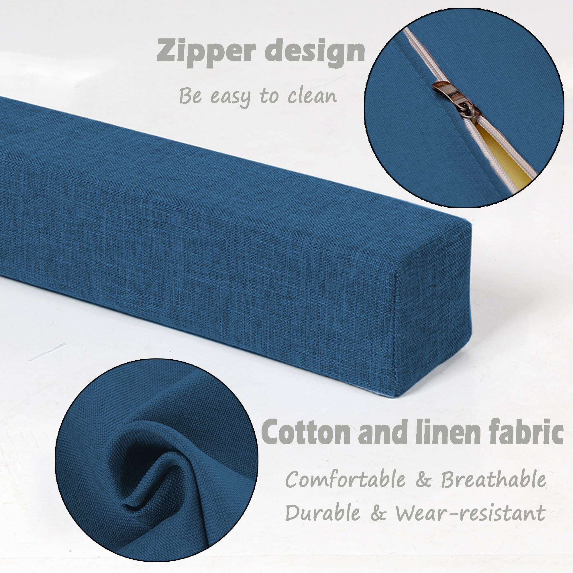 XIEMINLE Custom Size Headboard Pillow Armrest Pillow Sofa Bolster Armrest Cushion, Home/Hotel Bed Gap Pad with Removable Cover, Bed Gap Filler For Single/Double/King Bed,200 * 20 * 20cm,Brown