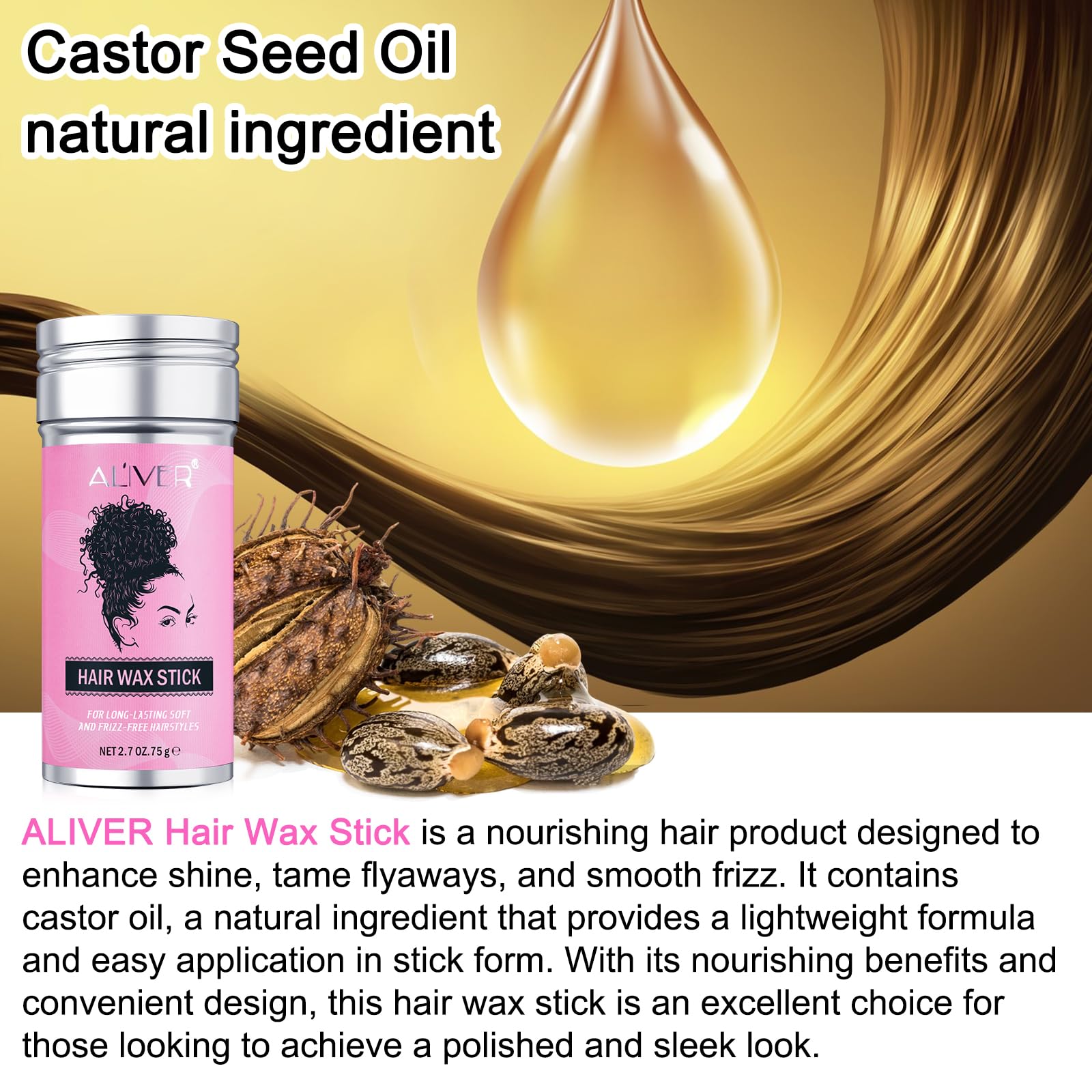 Bastone di cera per capelli+Set di 3 Pettini Spazzola Capelli Setole,cera capelli, pomata per lo styling di parrucche Acconciatura Spazzola e Pettine a Coda Robusto per Styling Unisex (75g-cera stick)