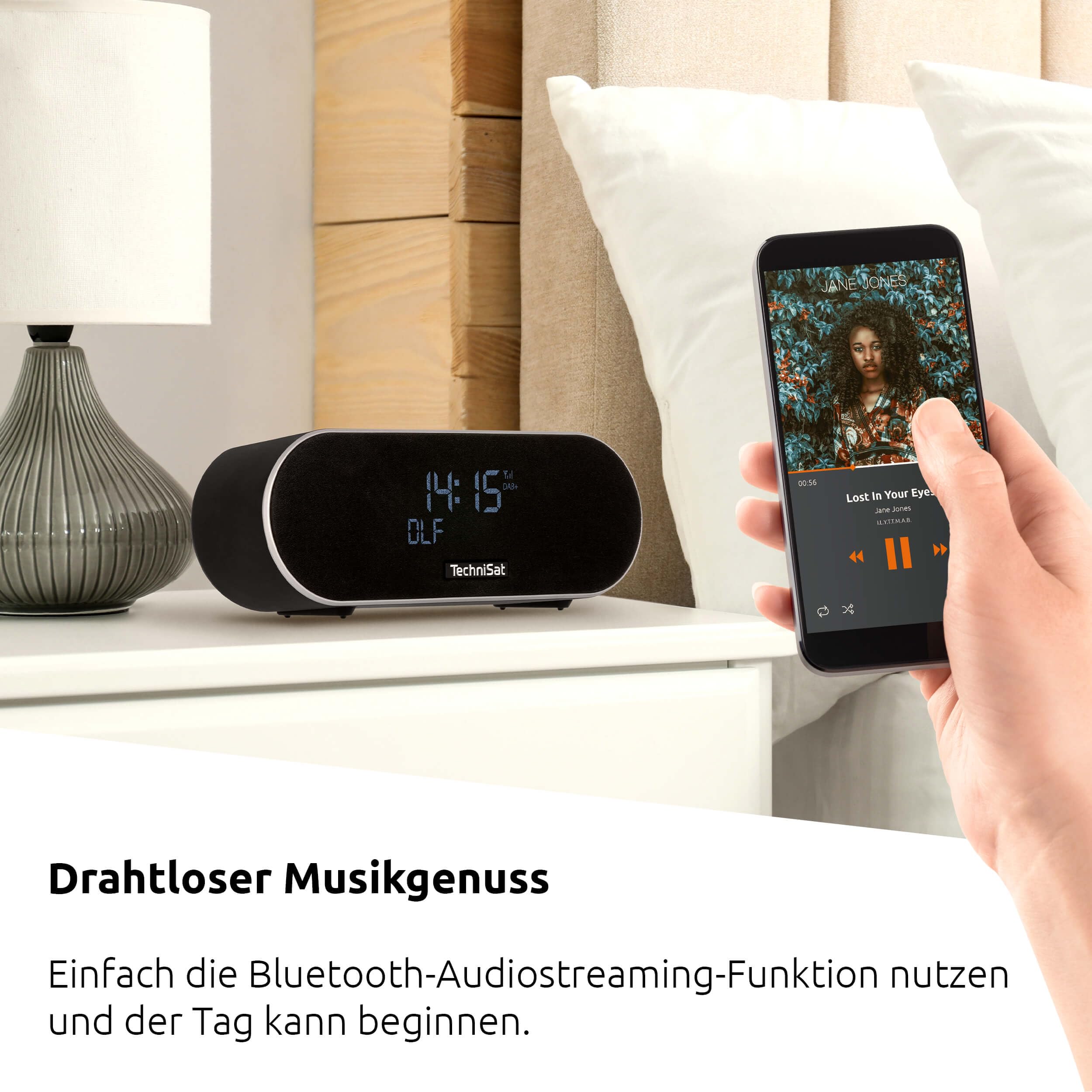 TechniSat DIGITRADIO 53 BT – Wecker, Bluetooth Lautsprecher, DAB+ Radio | DAB, UKW, FM, Sleeptimer, Snooze, Lichtsensor, Doppelarlarm, Bluetooth-Audiostreaming, USB-Ladefunktion, 20 Watt, Schwarz