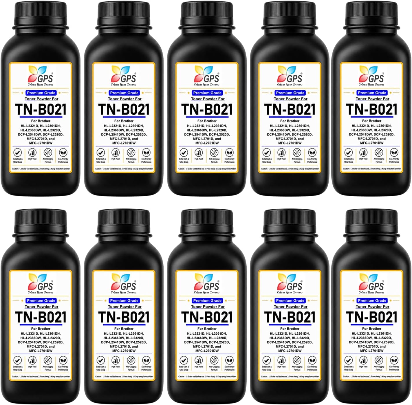 TN B021 for Brother TN-B021 Toner Powder Compatible for Brother HL-B2000D, B2080DW, DCP-B7500D, B7535DW, MFC-B7715DW