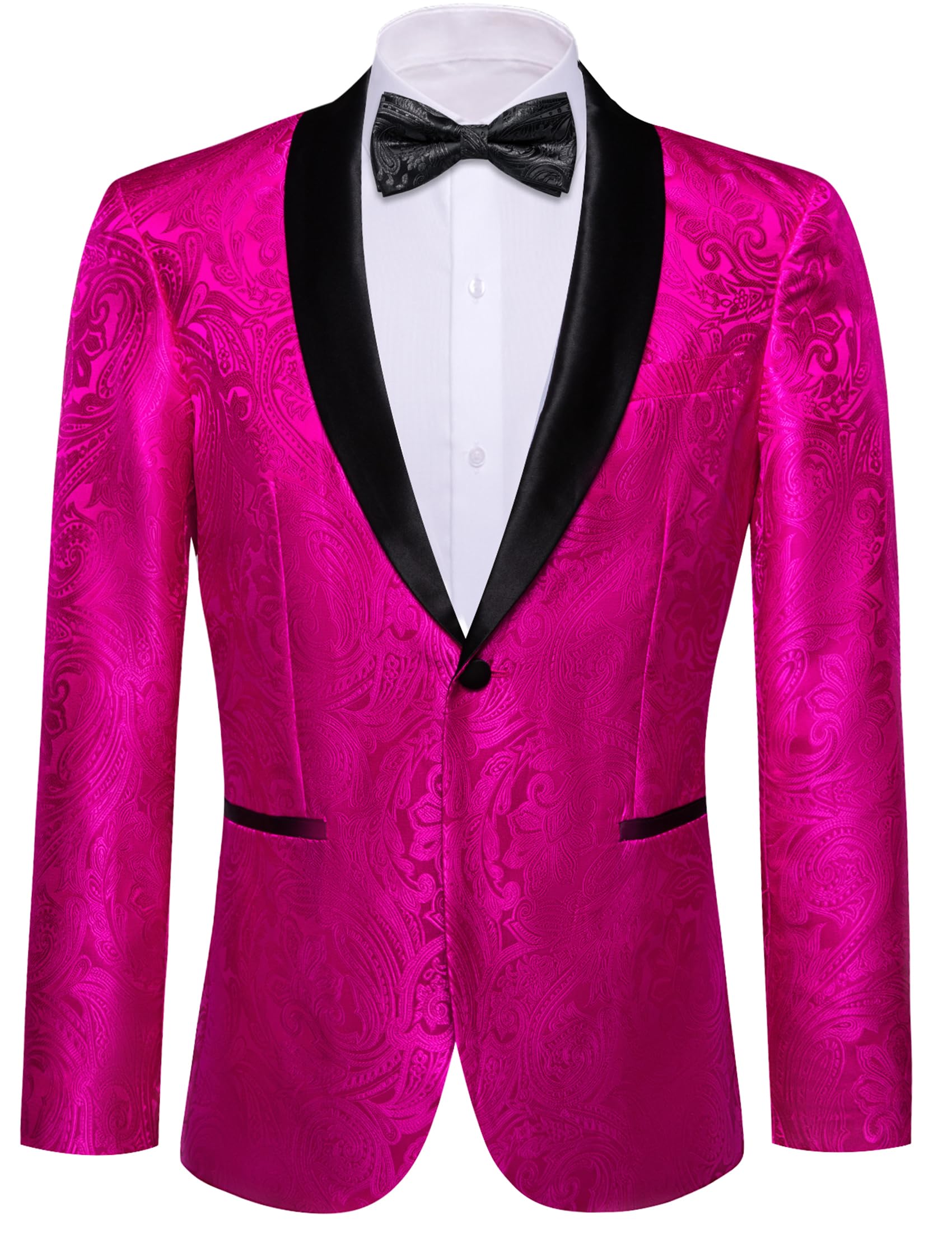 Barry. Wang Men's Sport Coats &amp; Blazers Flower Suit Jacket 1 Button Paisley Tuxedo Mardi Gras Carnival Parade Gift