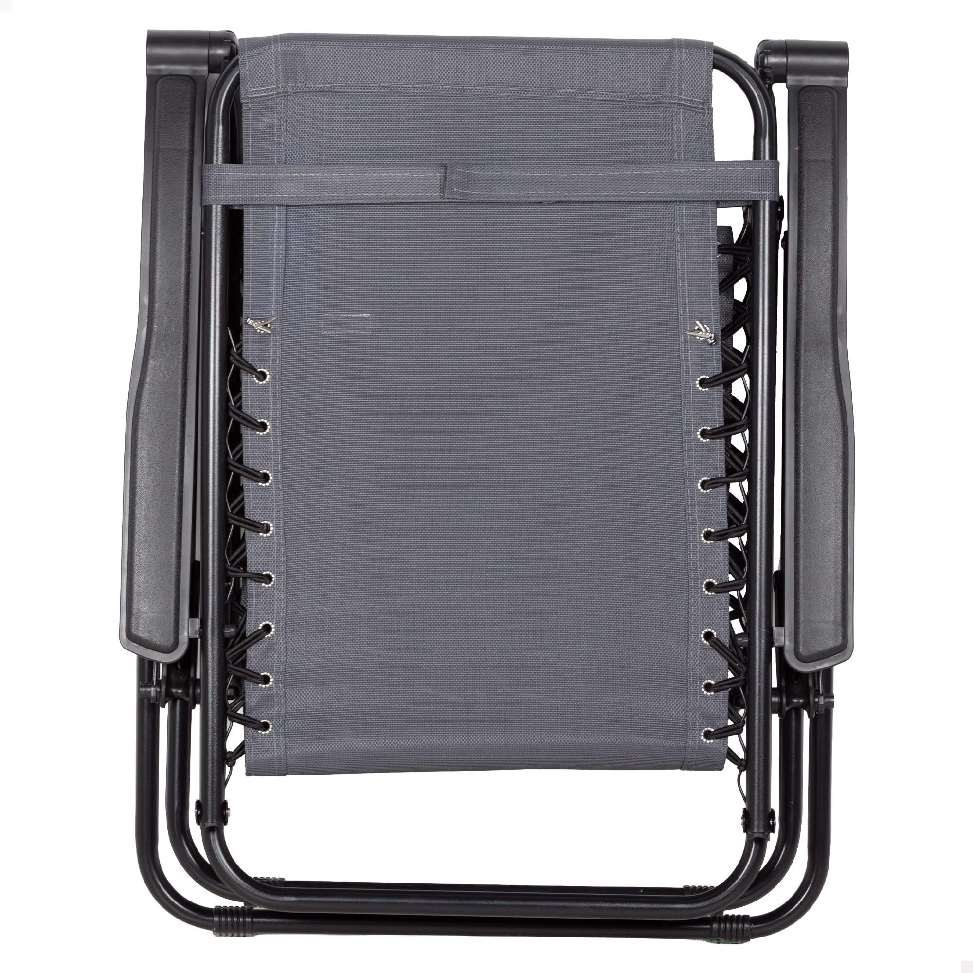 AKTIVE Tumbona jardín plegable, Color gris, 52x68x104 cm, Gravedad cero, Estructura acero, Tejido textileno, Soporta 110 kg, Antivuelco, Cojín acolchado, Hamaca terraza exterior (61166)
