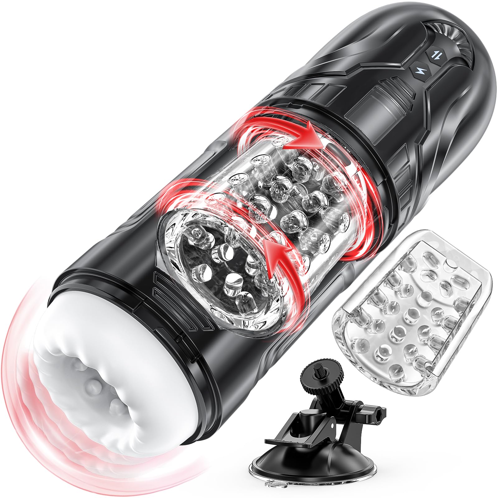 Masturbieren für Männer mit Ein-Klick-Turbo ＆ 7 Stoß Rotationsmodi, Sex Spielzeug für die Männer Masturbator, Taschenmuschi Vibratorensets für die männer,Sex Toyset für Man Stimulator