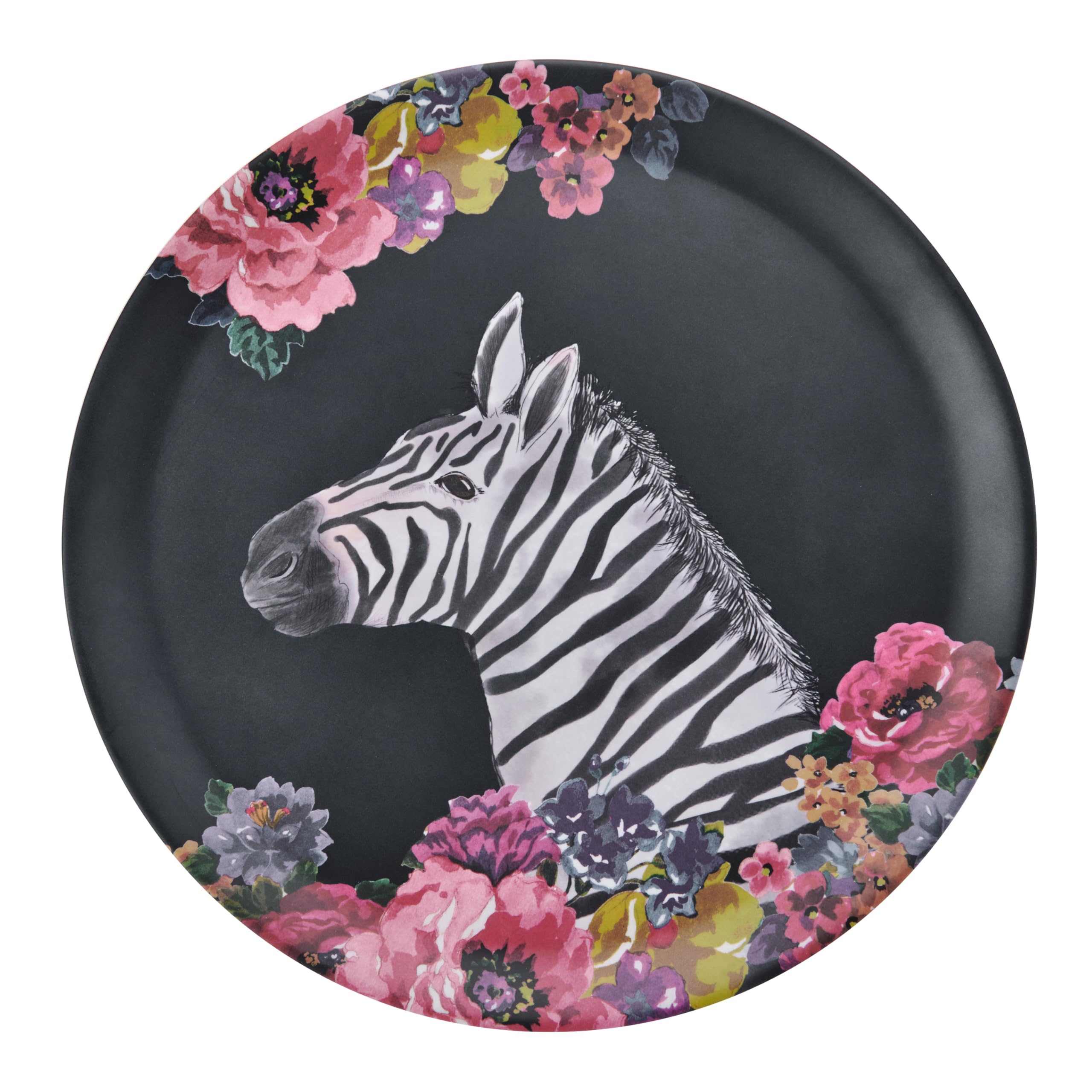 Mikasa Wild At Heart Zebra Round Tray, 36Cm - Multicolour - Melamine - Serving Tray
