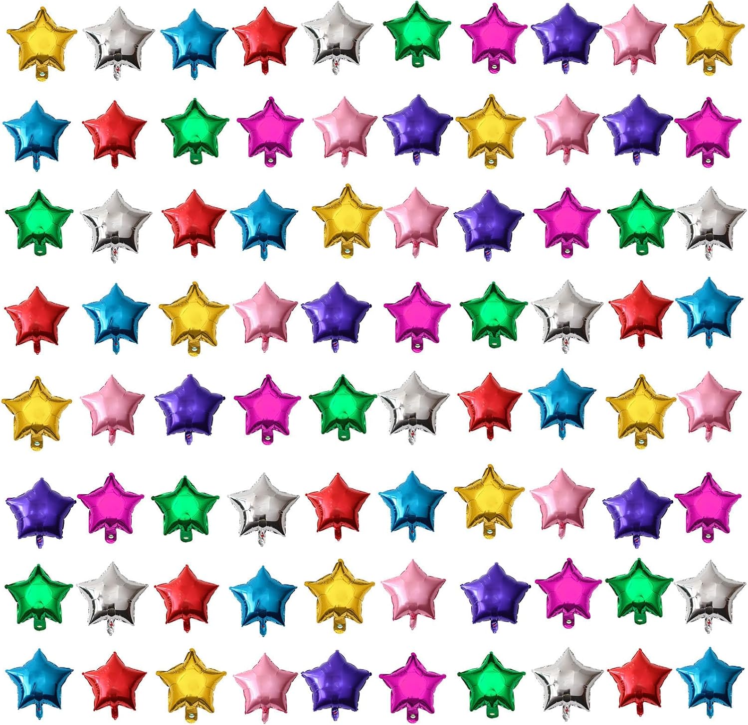 5 Inch Star Shape Foil Balloon 80pcs Mini Mylar Helium Balloons Rainbow Star Balloons for Birthday Party Wedding Party Decoration. ?cannot float? Gold, Yellow, Blue, Silver, Green, Purple, Rose Red, Pink, Green 5inch
