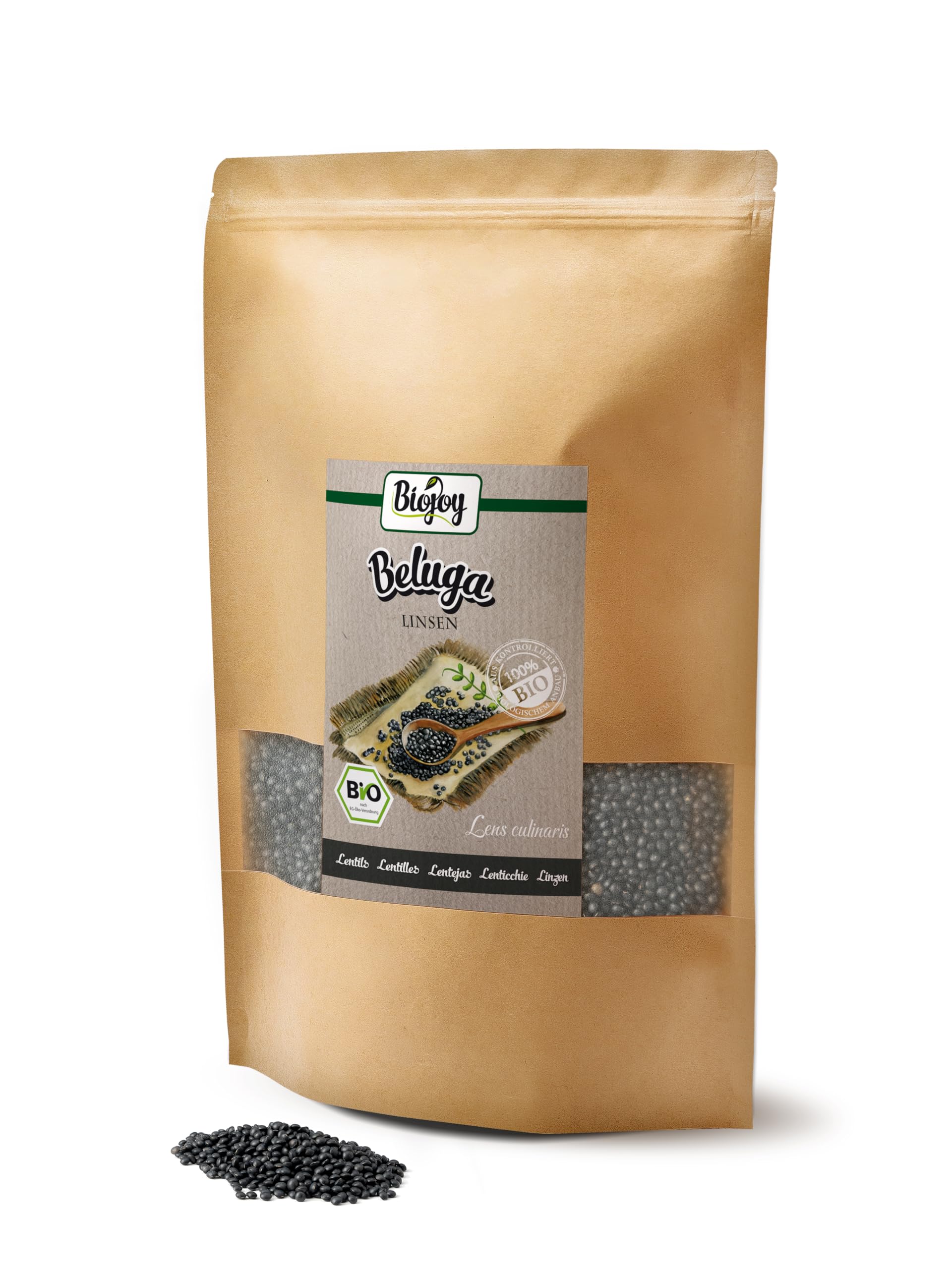 Biojoy Lentilles Beluga BIO (2,5 kg), entières, Lentilles noires