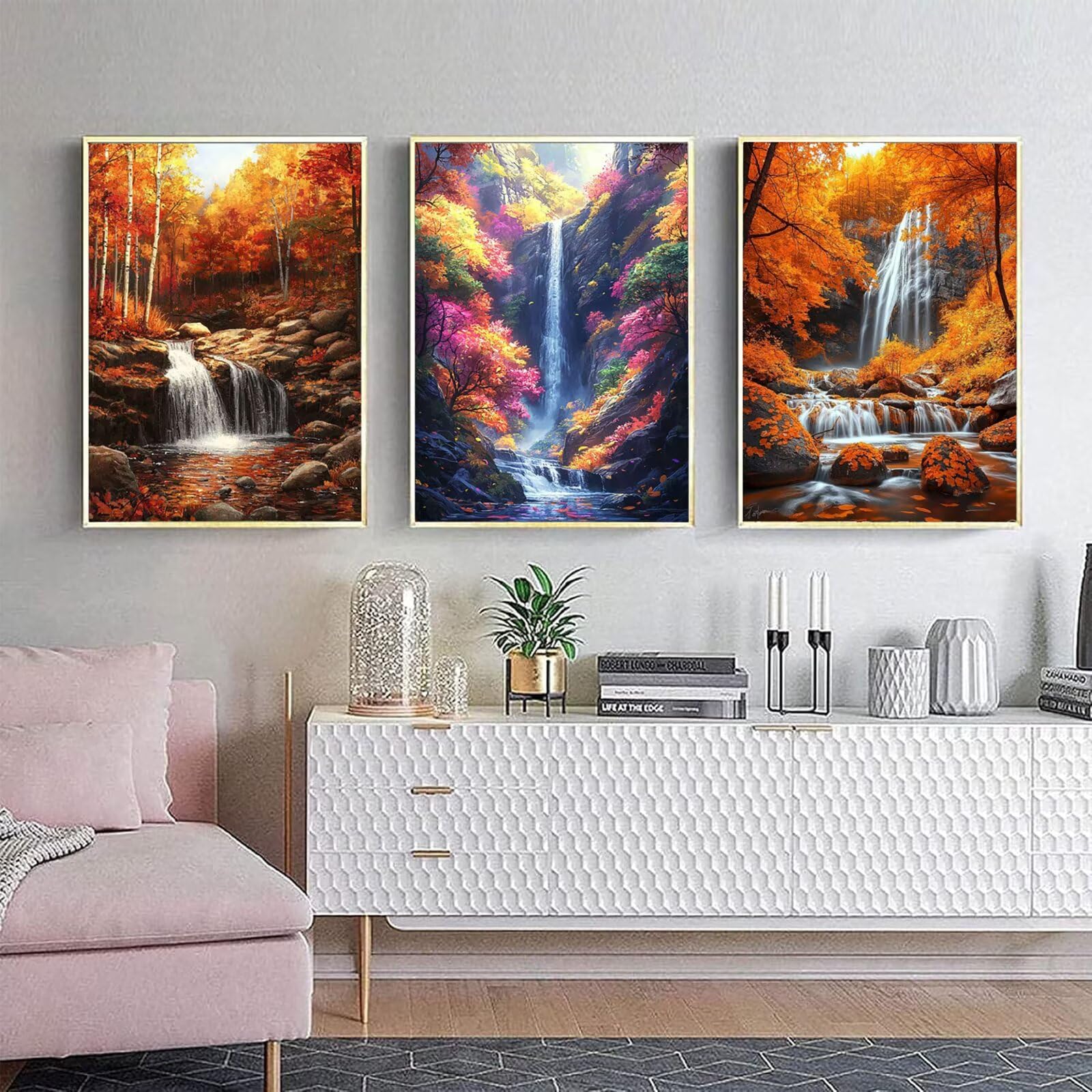 Generico Cnyaunfi 3 Pezzi Oceano Pittura Diamante Fai-Da-Te, 5D Giallo Diamond Painting Kit Completo per Hobby Creativi Adulti, Per La Decorazione Della Parete Di Casa 50x70cm YF-3571
