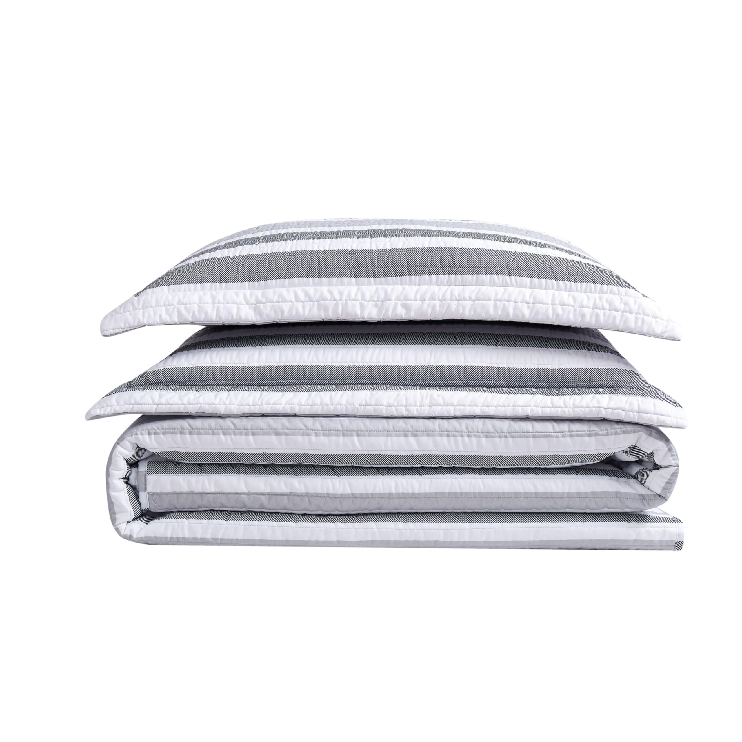 Truly Soft Everyday - Set Copripiumino Singolo XL Con Federa - Grigio Righe - Morbido Microfibra