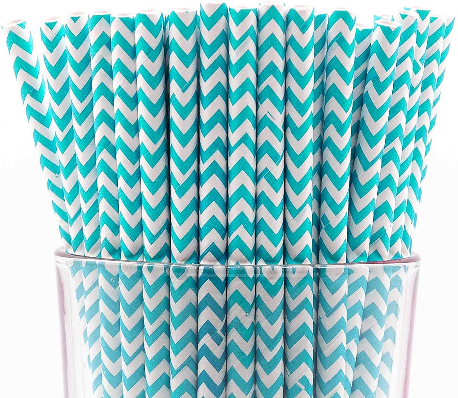 Disposable Paper Striped Straws - Turquoise Colour (6 mm)- Pack of 100 Pcs-image-26