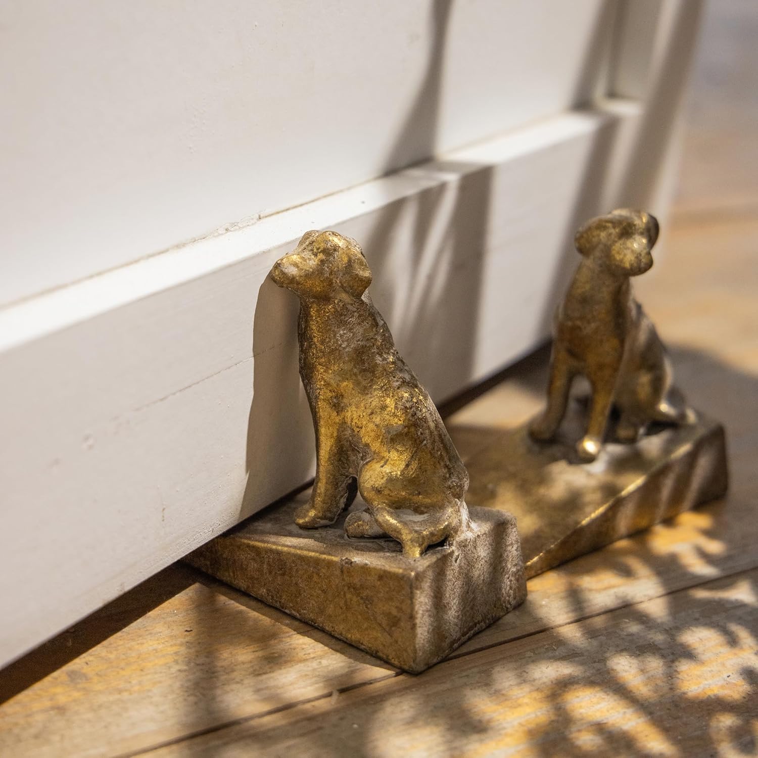 2-Piece Cast Iron Bird Door Stop Wedge Vintage Heavy Duty Door Stopper Antique Distressed Finish Decorative Doorstop for Bedroom Bathroom Exterior Doors (Dog)