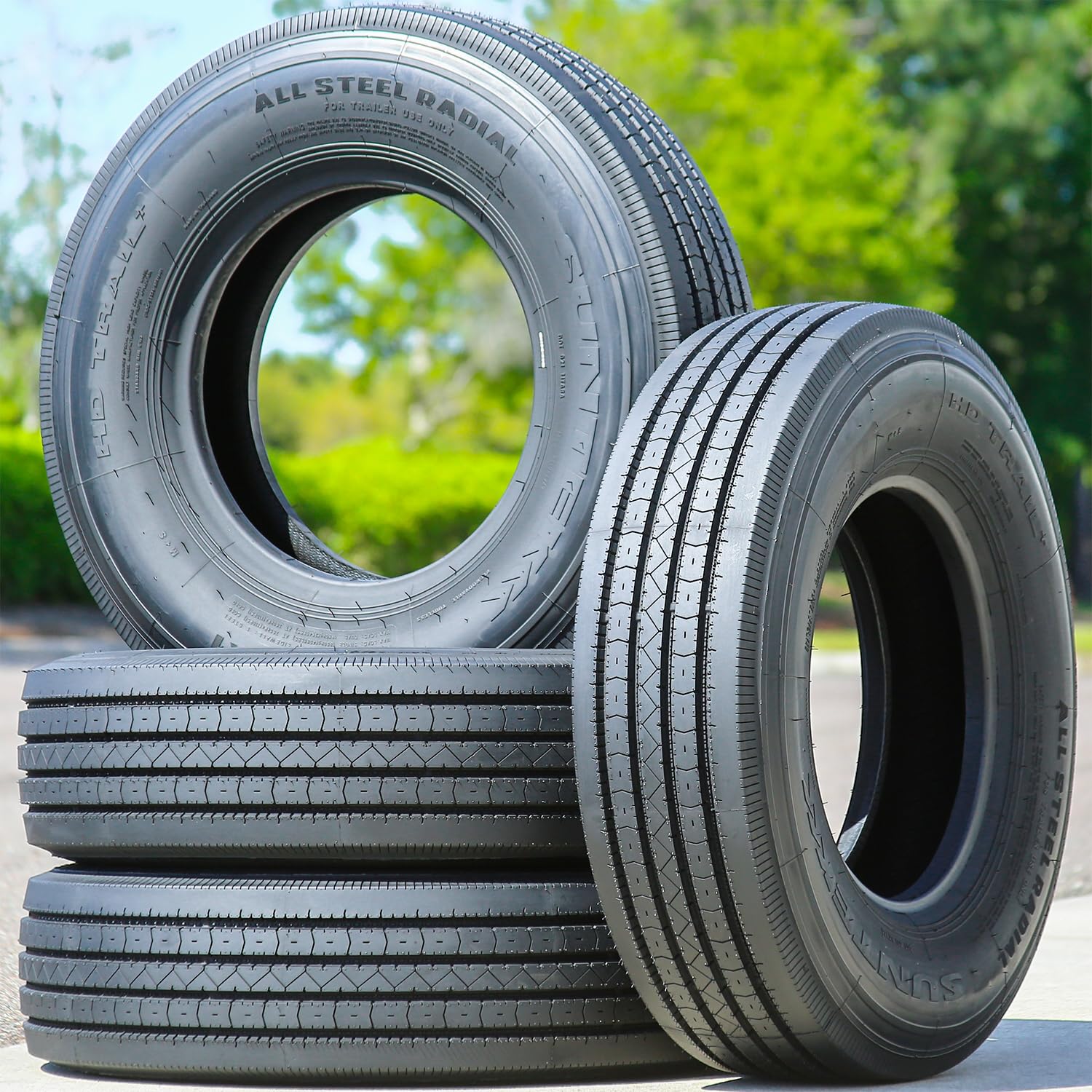 4x Suntek HD Trail Plus All Steel Trailer Tires