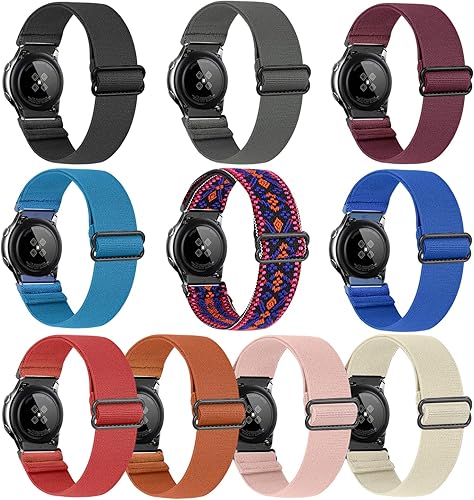 Miniatura 8 de Paquete de 10 bandas elásticas de 0.78 pulgadas compatibles con Samsung Galaxy Watch 654 de 1.575 pulgadas, 1.732 pulgadas, Watch 5 ProWatch 64