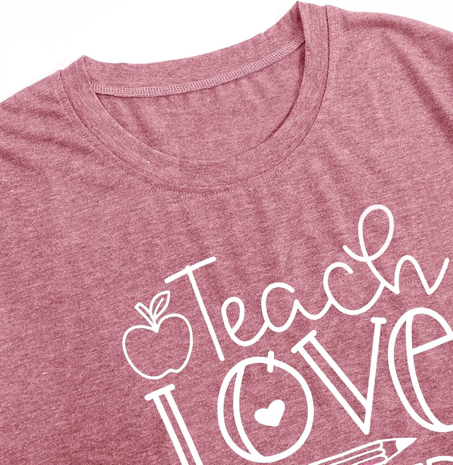 MAIHUN Womens Teacher Life Shirt Teach Love Inspire Tshirt Teach Tee Tops - Image 5