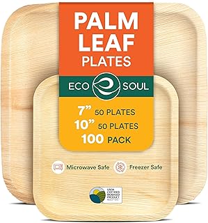 ECO SOUL Palm Leaf Square Plates 7