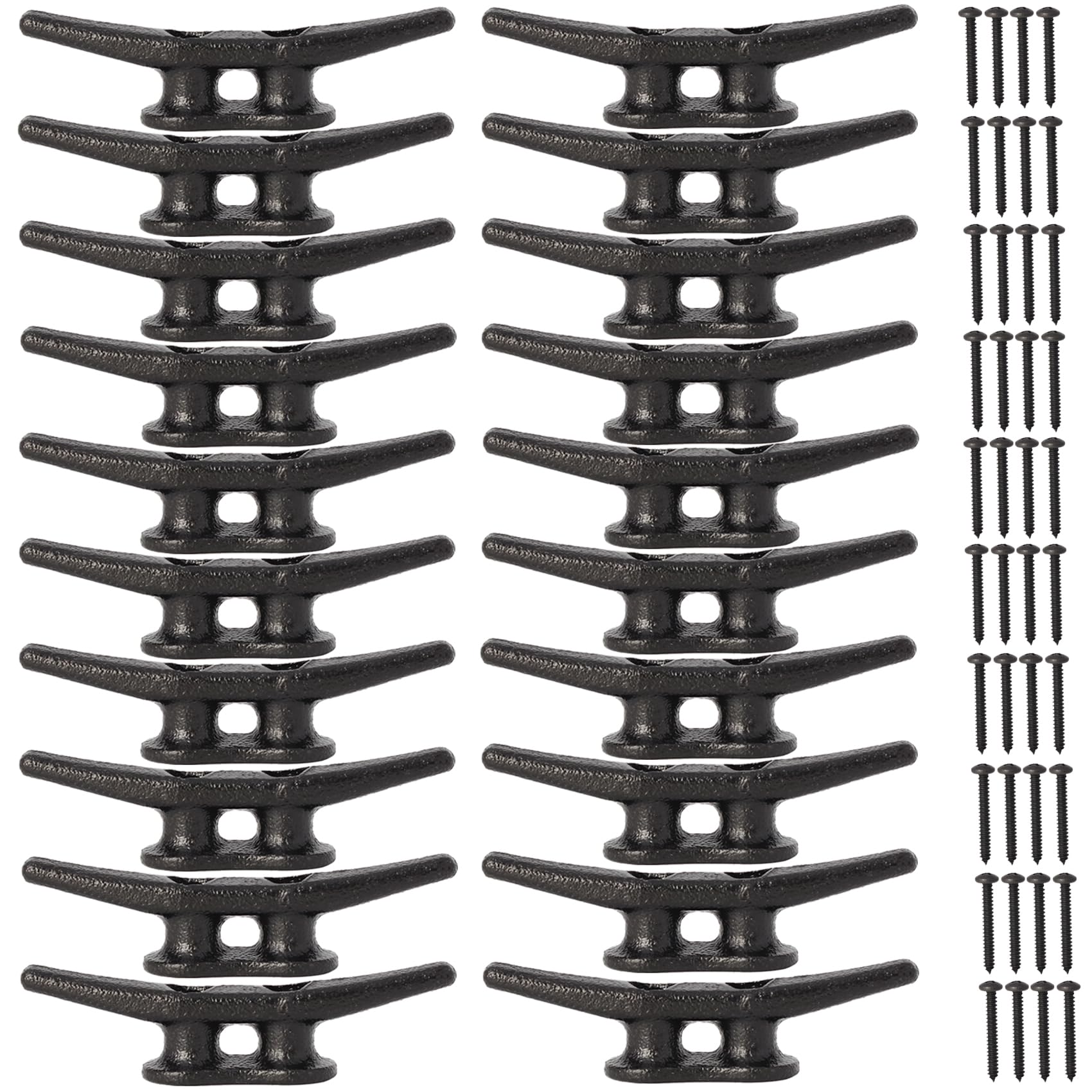 Snapklik.com : 4 Inch Electrophoretic Coated Black Dock Cleats Boat ...