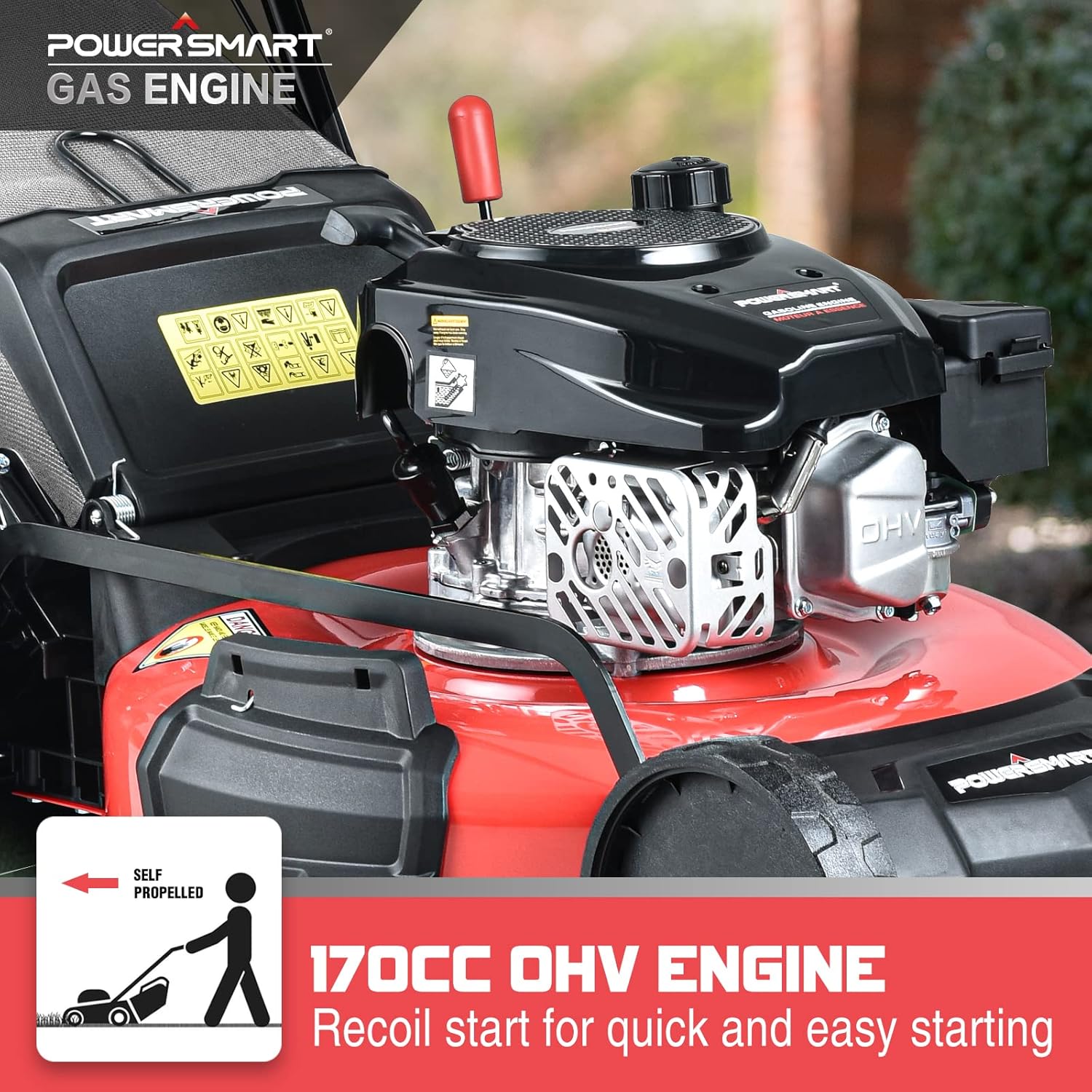 review PowerSmart Self Propelled Lawn Mower 22 Inch, 170CC 4-Stroke Engine, 3-in-1 Walk-Behind Lawn Mower Gas Powered DB2322SR