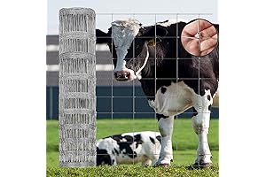 Galvanized Farm Fence, Flexible Garden Fence for Vegetables, Garden & Fruits, Cattle...