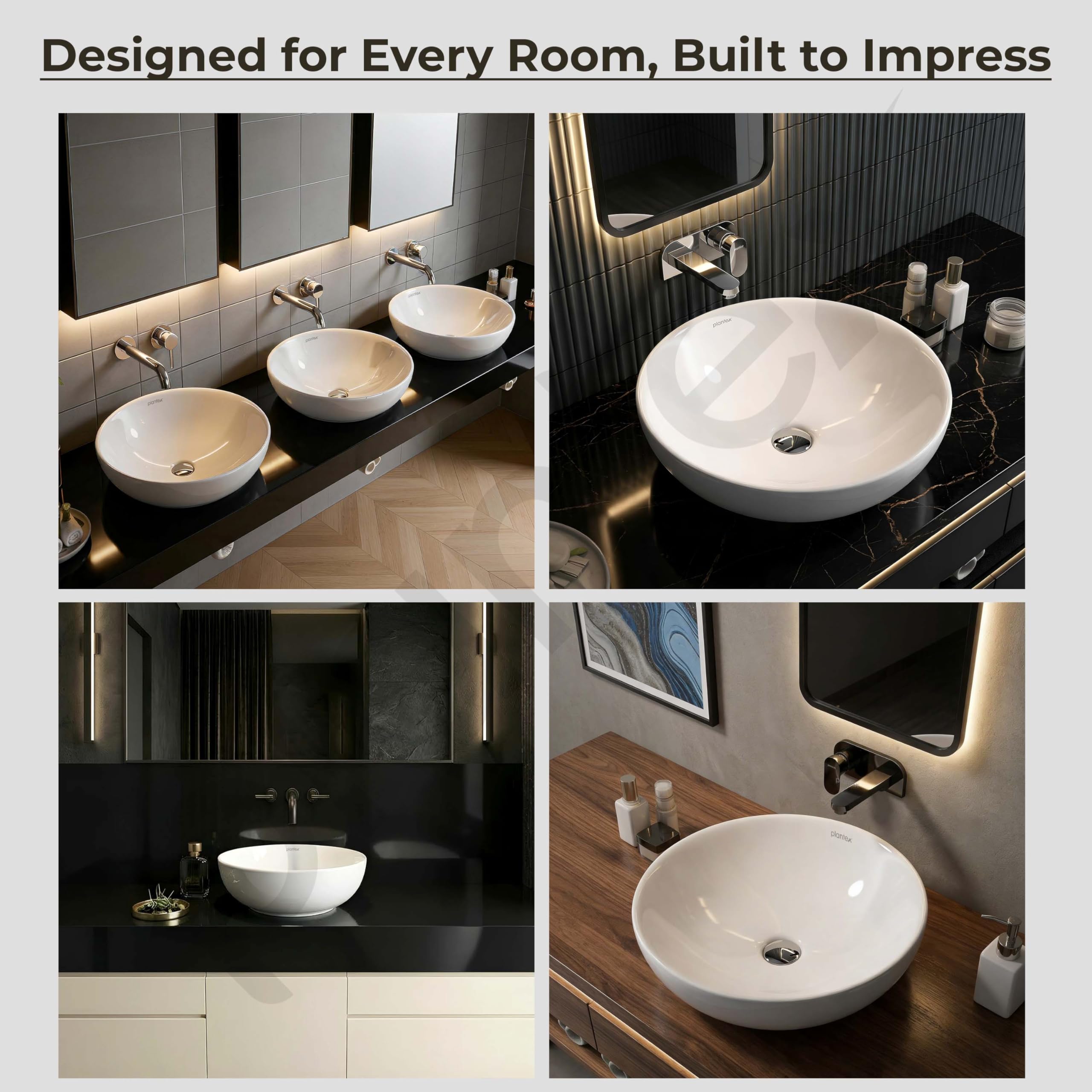 Plantex Platinum Ceramic Table Top Wash Basin/small Basin for Bathroom with 10 Years Glaze Warranty by Plantex (15.5 x 15.5 x 5 Inch - White) 2