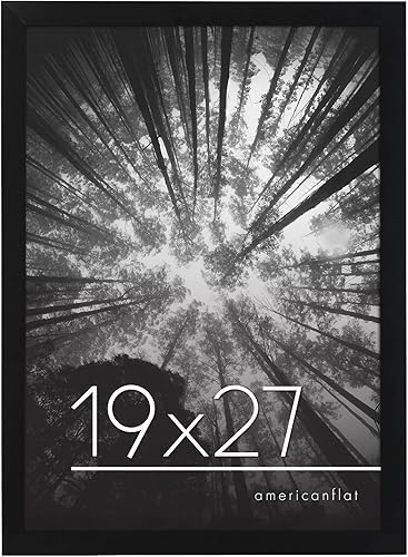 Americanflat - Marco para póster hecho de madera compuesta con plexiglás pulido, posición horizontal y vertical para pared, incluye herrajes para