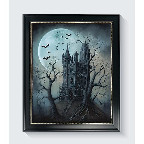 HomeArtPrint Haunted House Gothic Art Print, 14x11 inches (Unframed), Wall Art for Bedroom, Living Room Decor