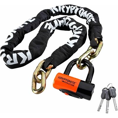 Kryptonite New York FAHGETTABOUDIT 1217 Bike Chain Lock, 5.5 FT Long 12mm Steel Chain Heavy Duty Anti-Theft Bicycle Chain Lock with Keys, Ultimate Security for E-Bike, Motorcycle, Scooter | chain-bike-locks