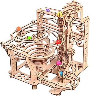 3D Wooden Puzzle Marble Running Kit - Mechanical Model Building Kit for Adults, Puzzle Brain Teaser Assembly Model, DIY Wooden Puzzle Hobby Toy Gift for Adults and Teens