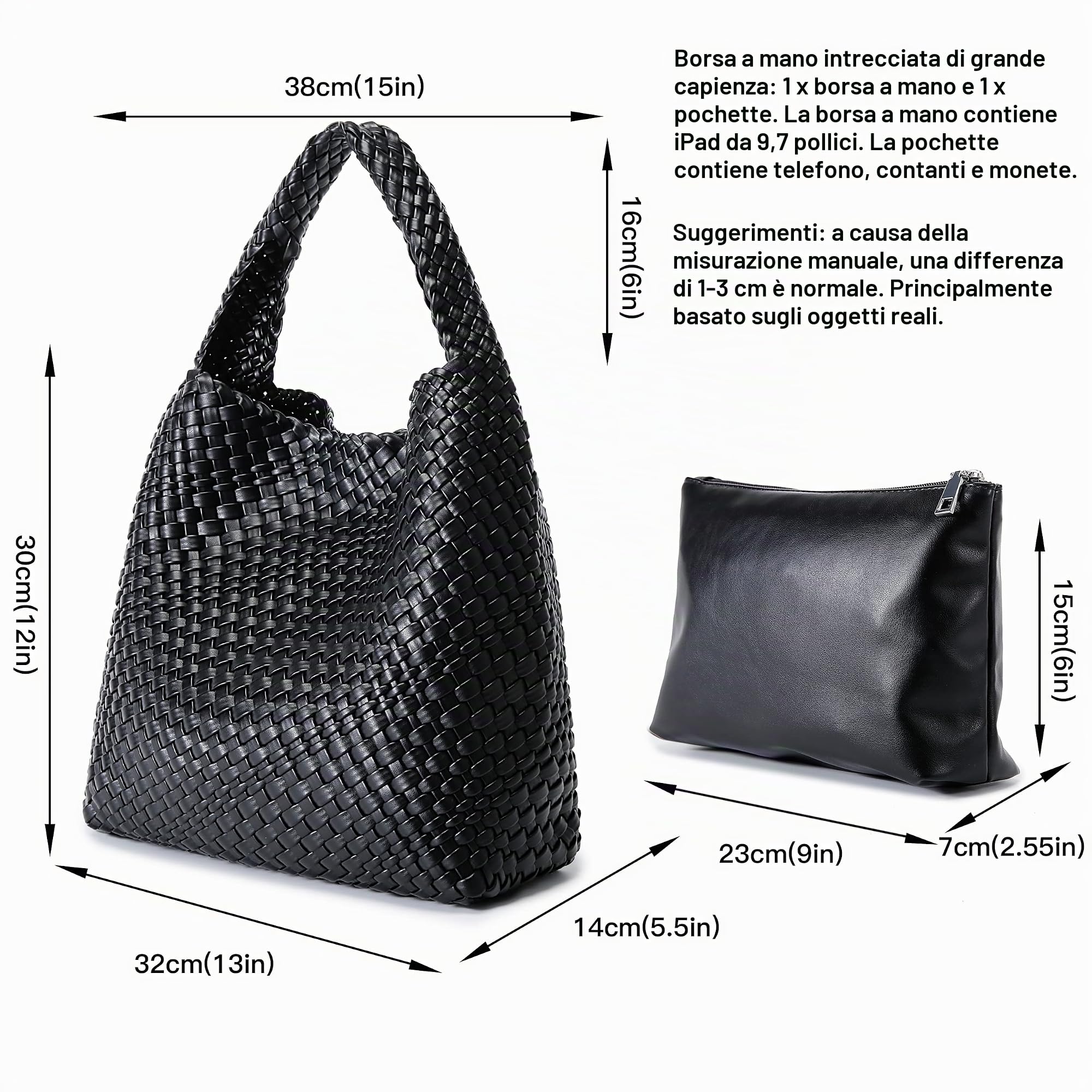 Borsa da donna in tessuto alla moda con manico superiore, morbida borsa a tracolla estiva Hobo Tote Bag