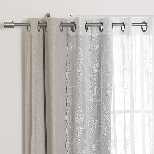 Miniatura 5 de Best Home Fashion uMIXm Rose Sheers & Total Blackout Mix & Match Cortinas - Natural - 52 pulgadas de ancho x 84 pulgadas de largo