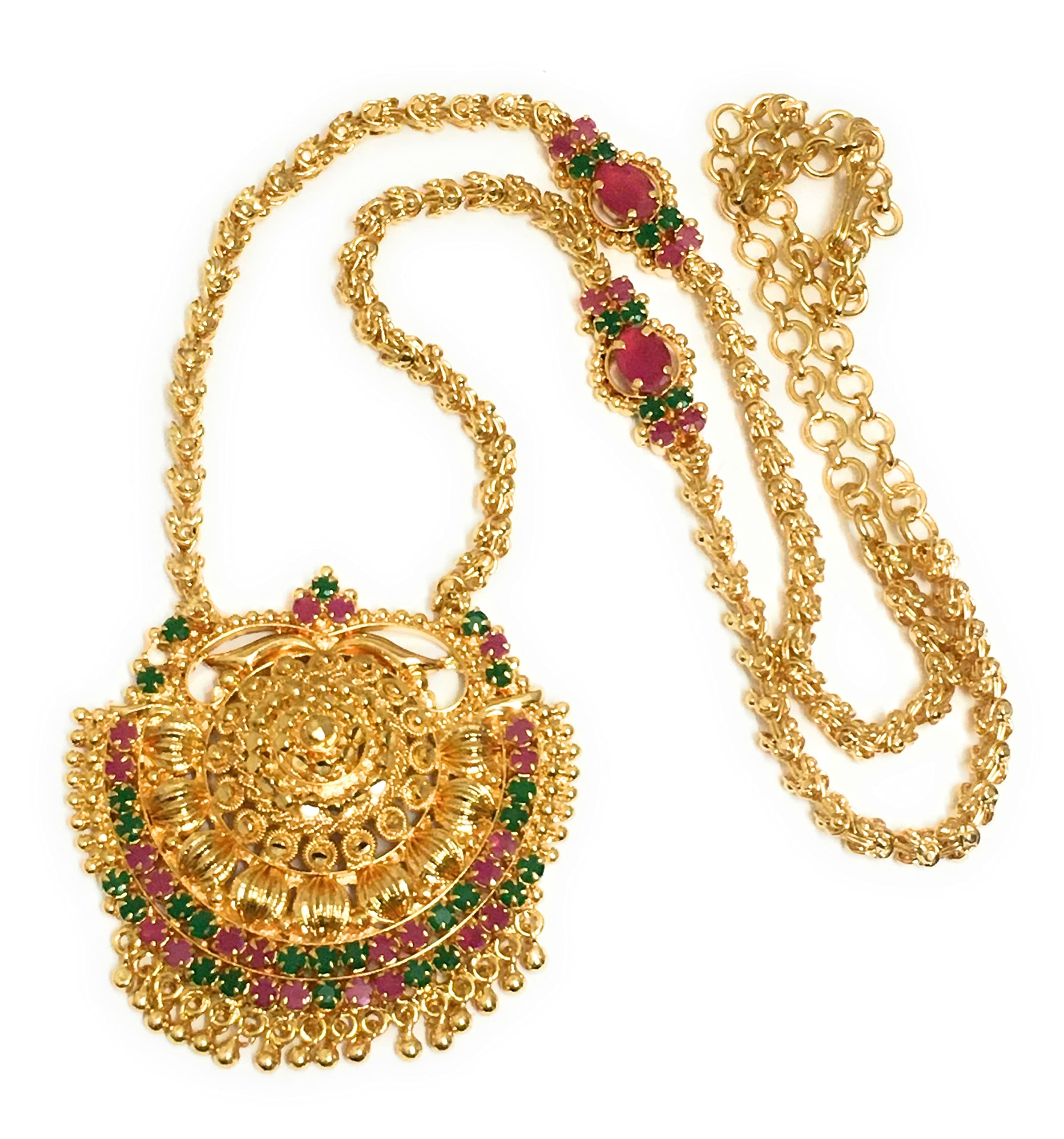 Sasitrends One Gram Micro Gold Plated Dollar Mugappu Chain for Girls & Women