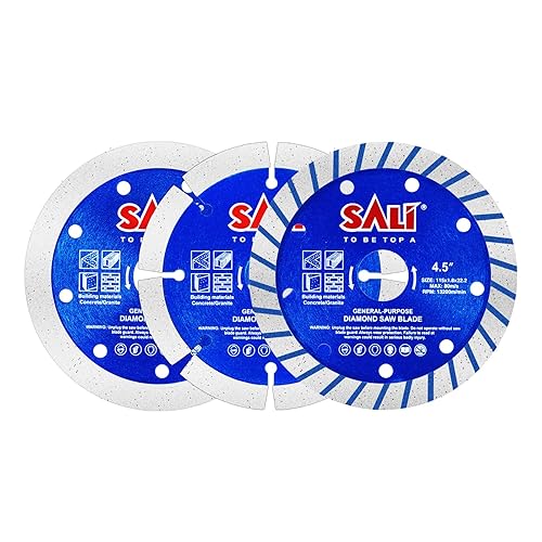 Sali 3 piezas de hoja de diamante para amoladora angular, sierra de mampostería de 4-12 x 58 pulgadas, borde continuo, rueda de corte de diamante