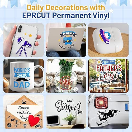 Miniatura 8 de Rollo de vinilo permanente blanco para Cricut, vinilo adhesivo blanco brillante de 12 pulgadas x 15 pies para decoraciones diarias, regalos de