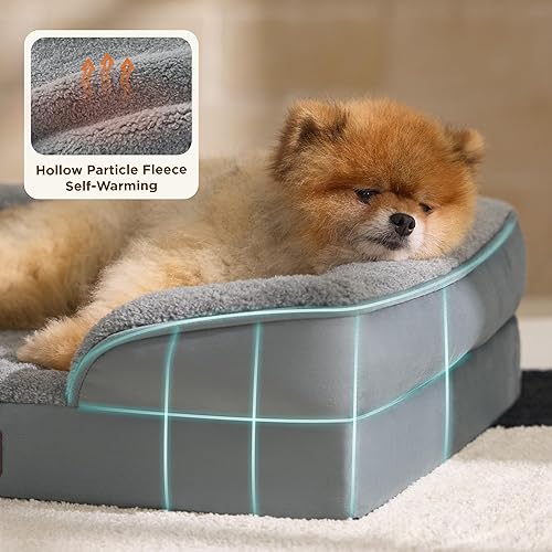 Miniatura 6 de Bedsure Cama ortopédica autocalentable para perros de tamaño mediano, cama lavable para perros medianos, impermeable, cómodo sofá para mascotas con