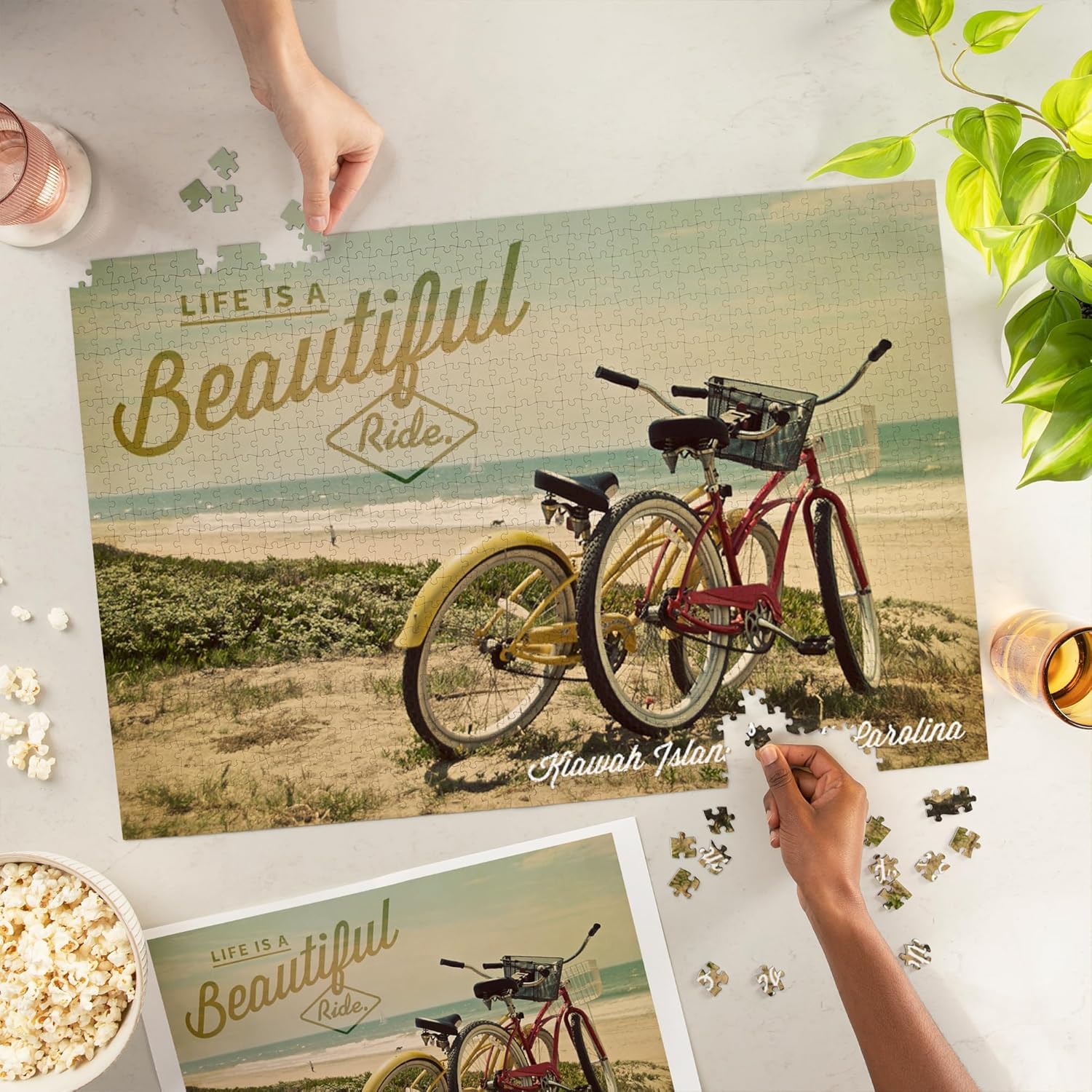 Kiawah Island, South Carolina, Life is a Beautiful Ride, Beach Cruisers (1000 Piece Puzzle, Challenging Jigsaw Puzzle for Adults, Made in USA)