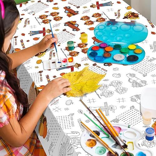 Miniatura 6 de 1 mantel de papel de actividades navideñas, mantel desechable de papel de Papá Noel, muñeco de nieve, gnomo, para niños, Navidad, invierno,