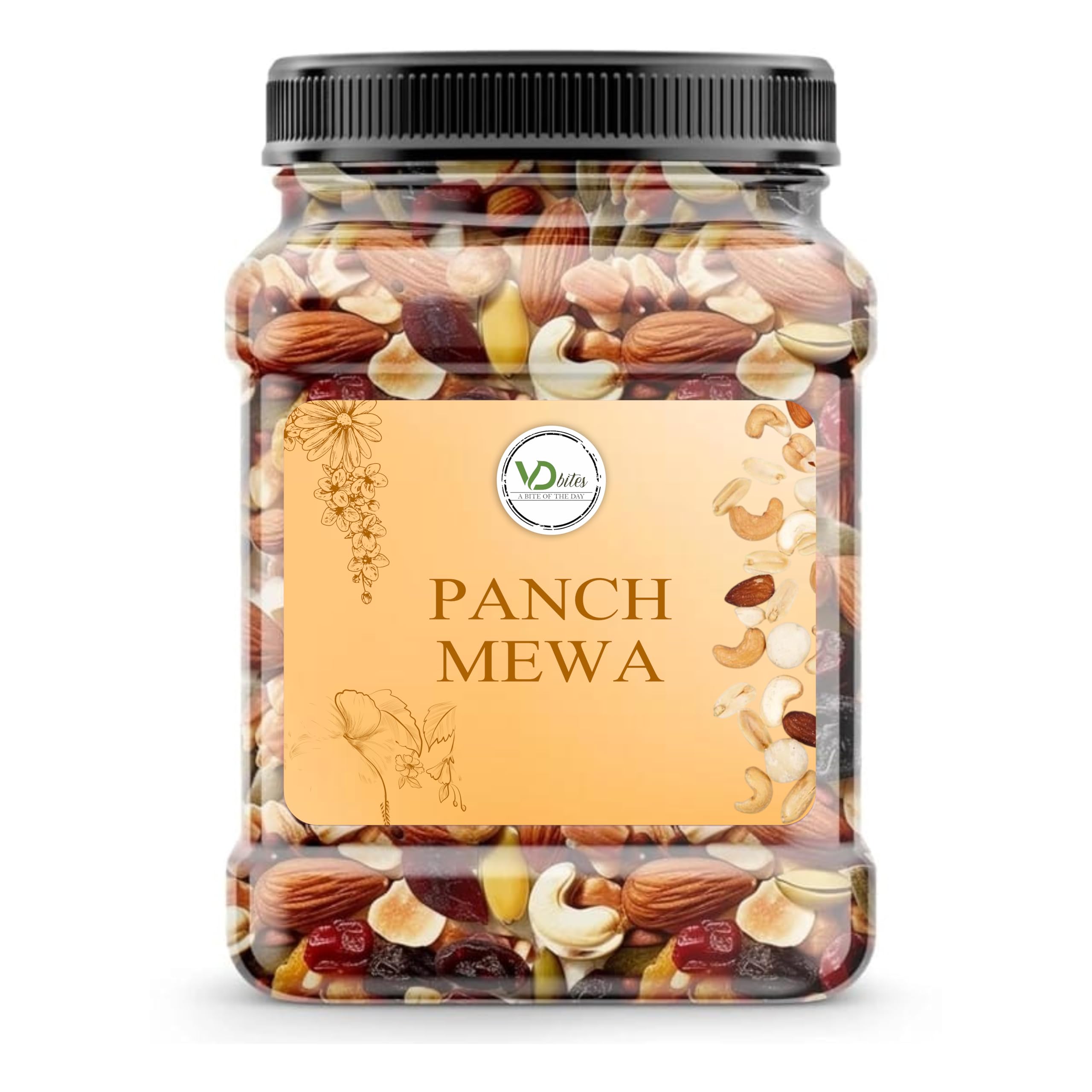 VD BITES PANCH MEWA Healthy Nut Mix | Fit for Fasting I | Almonds | Cashews | Apricot | Green Raisins | Pistachio | Reusable Jar (500GM)-image-21