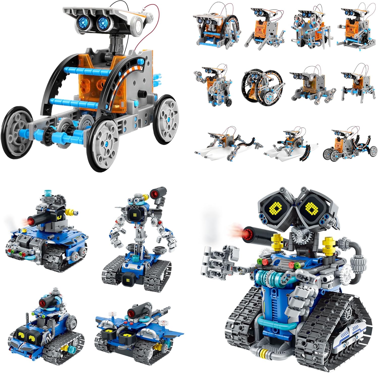 Bundle - 2 Items: Sillbird 12-in-1 Solar Robot Toys & Robot Building Kit with Remote Control for Boys Ages 8-14, Christmas STEM Robotics Technic Toy, Birthday Creative Gifts for Kids