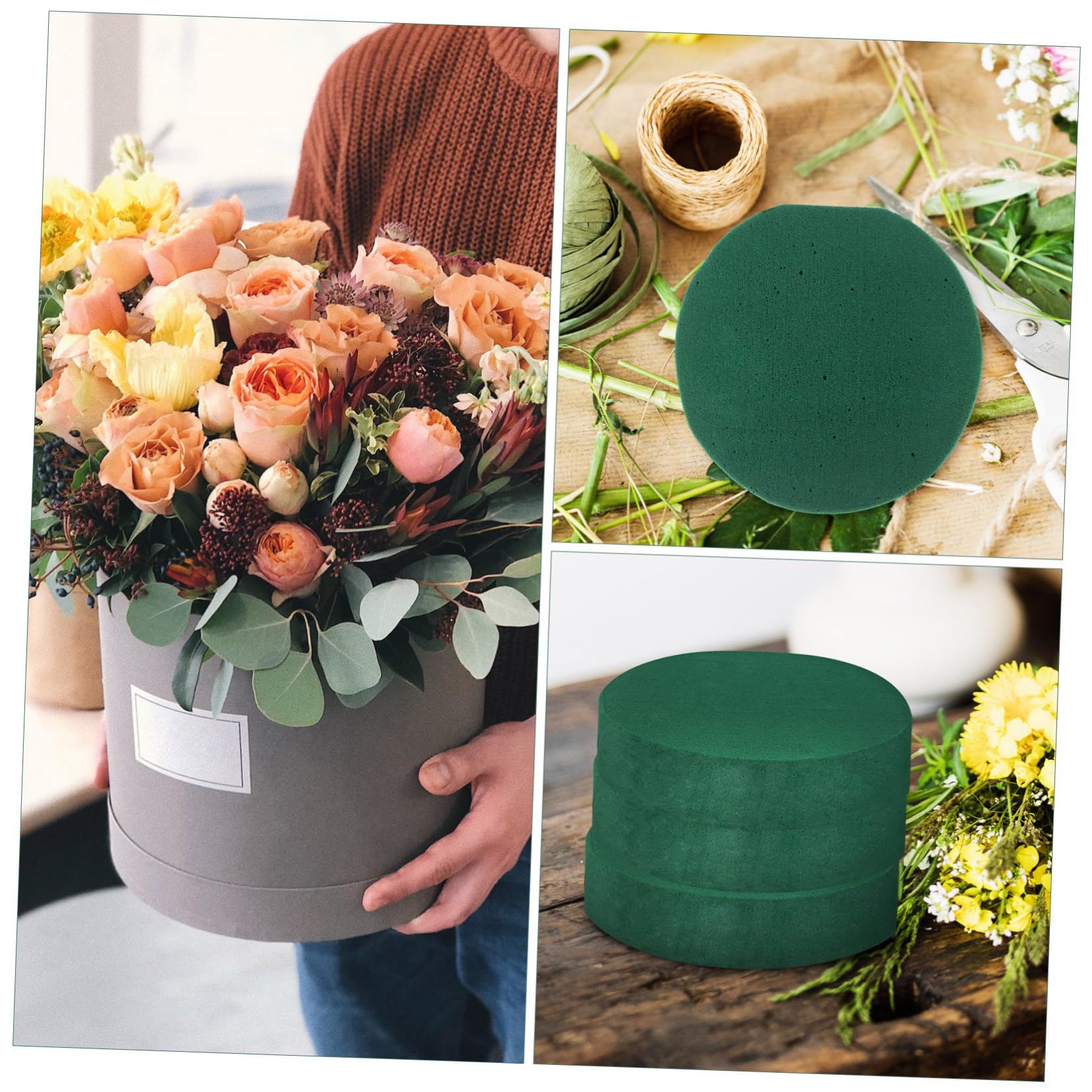 Relaxdays Spugna Per Fiori Freschi, Set Da 3, Floral Foa Per Coposizioni Floreali, Per - Foto 10