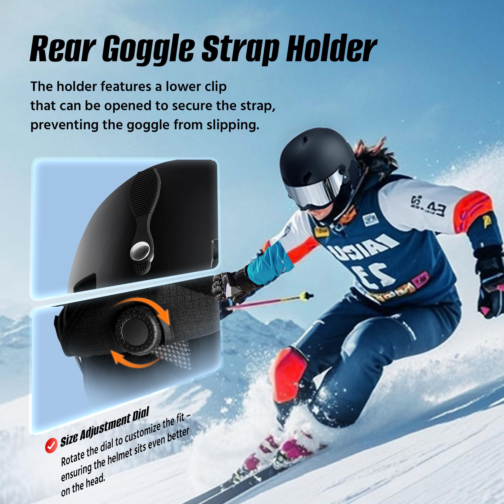 LUMDEER Kask narciarski z goglami 2 w 1, ochrona przed promieniowaniem UV, kask snowboardowy, certyfikowany regulowany kask sportowy dla mężczyzn i kobiet, narciarstwo, jazda na łyżwach, snowboardzie
