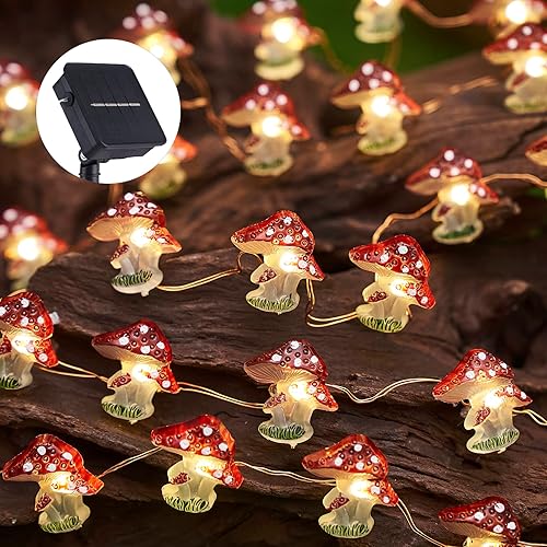Decoración de jardín con energía solar para exteriores lámpara de hongos luces solares de hadas de jardín luces de noche de hongos regalos de
